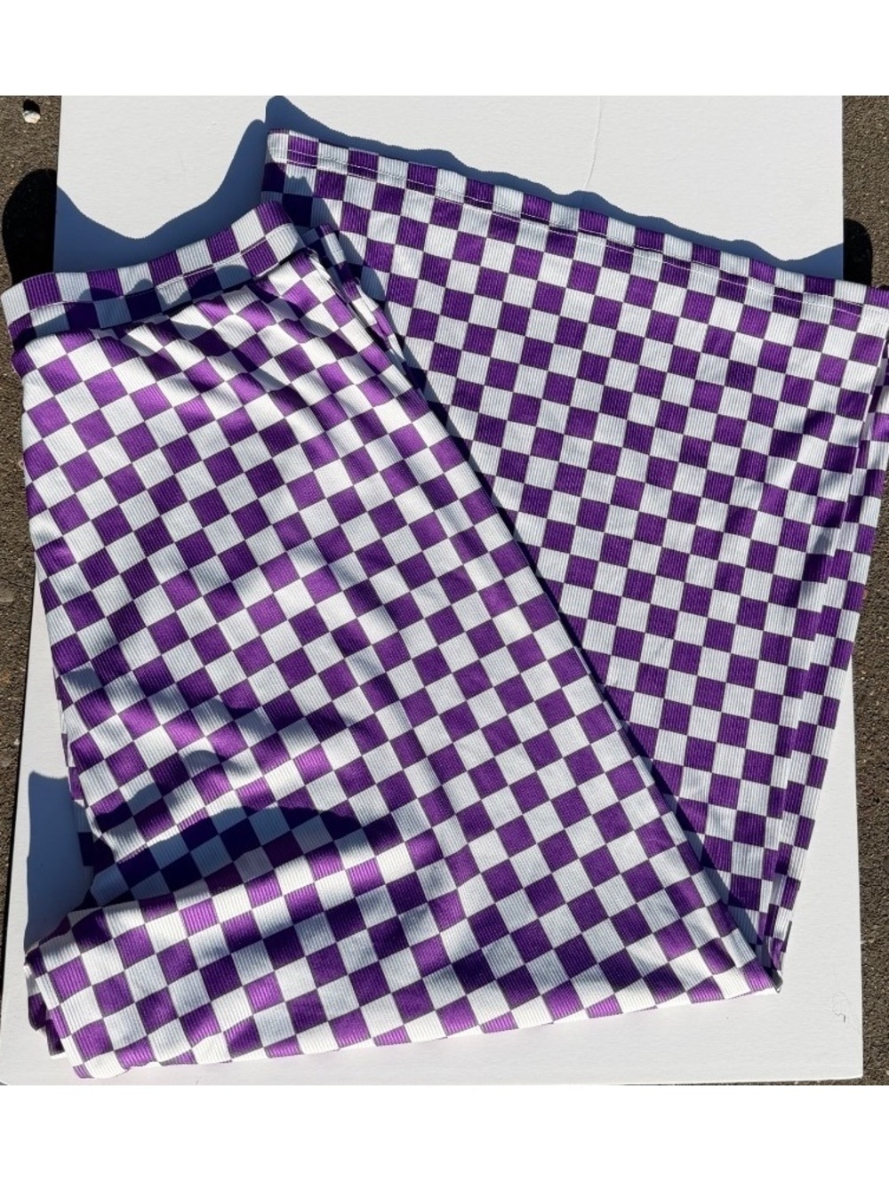 WKND Chasers purple checkered palazzo pants 2X